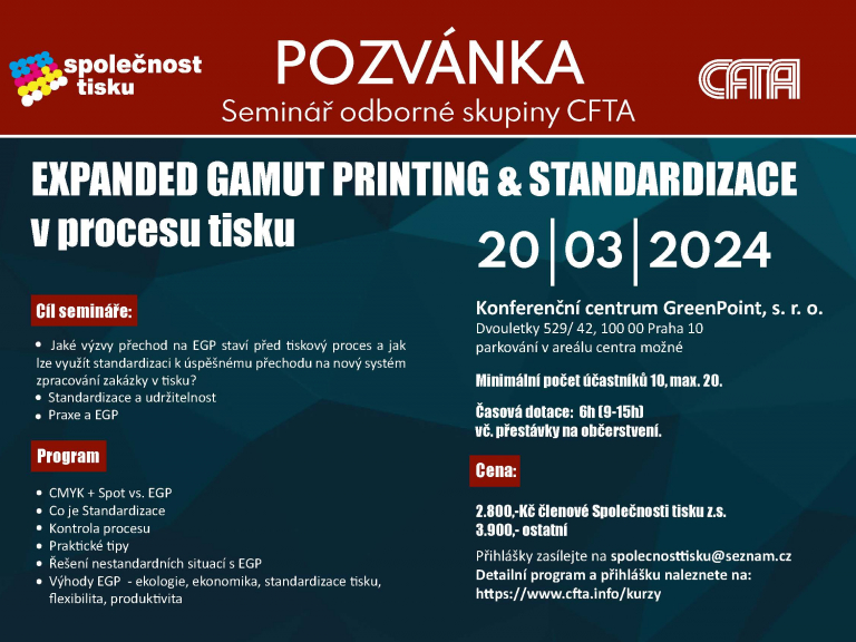 Seminář EXPANDED GAMUT PRINTING & STANDARDIZACE v procesu tisku